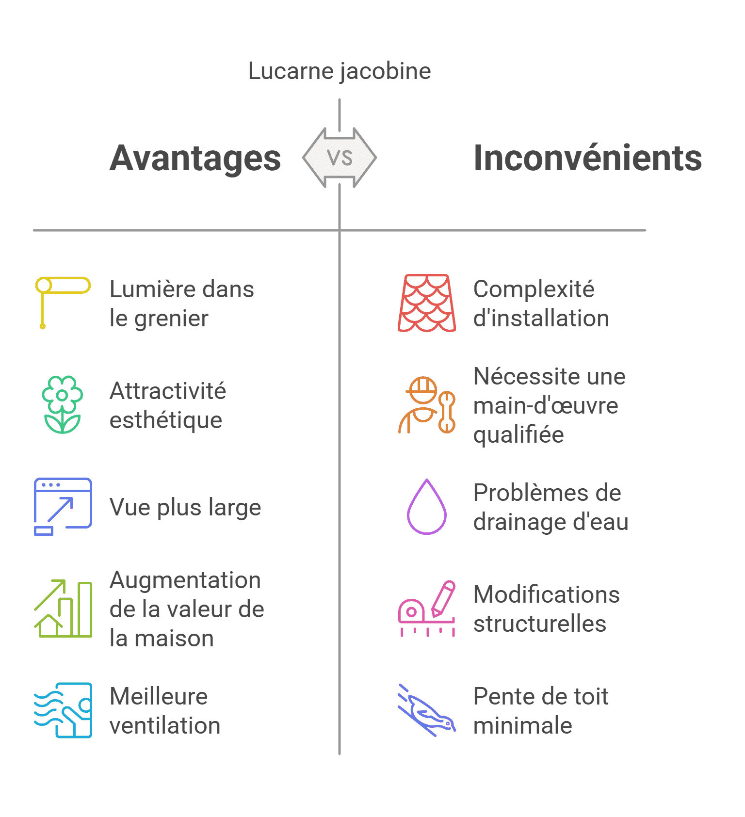 Avantages et inconvénients d'une lucarne jacobine